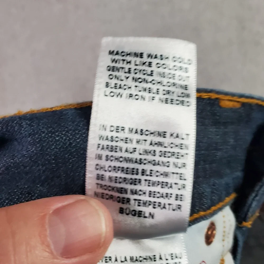 True Religion Jeans Mens 31X29 Blue Section Straight Flap Pocket Contrast Stitch